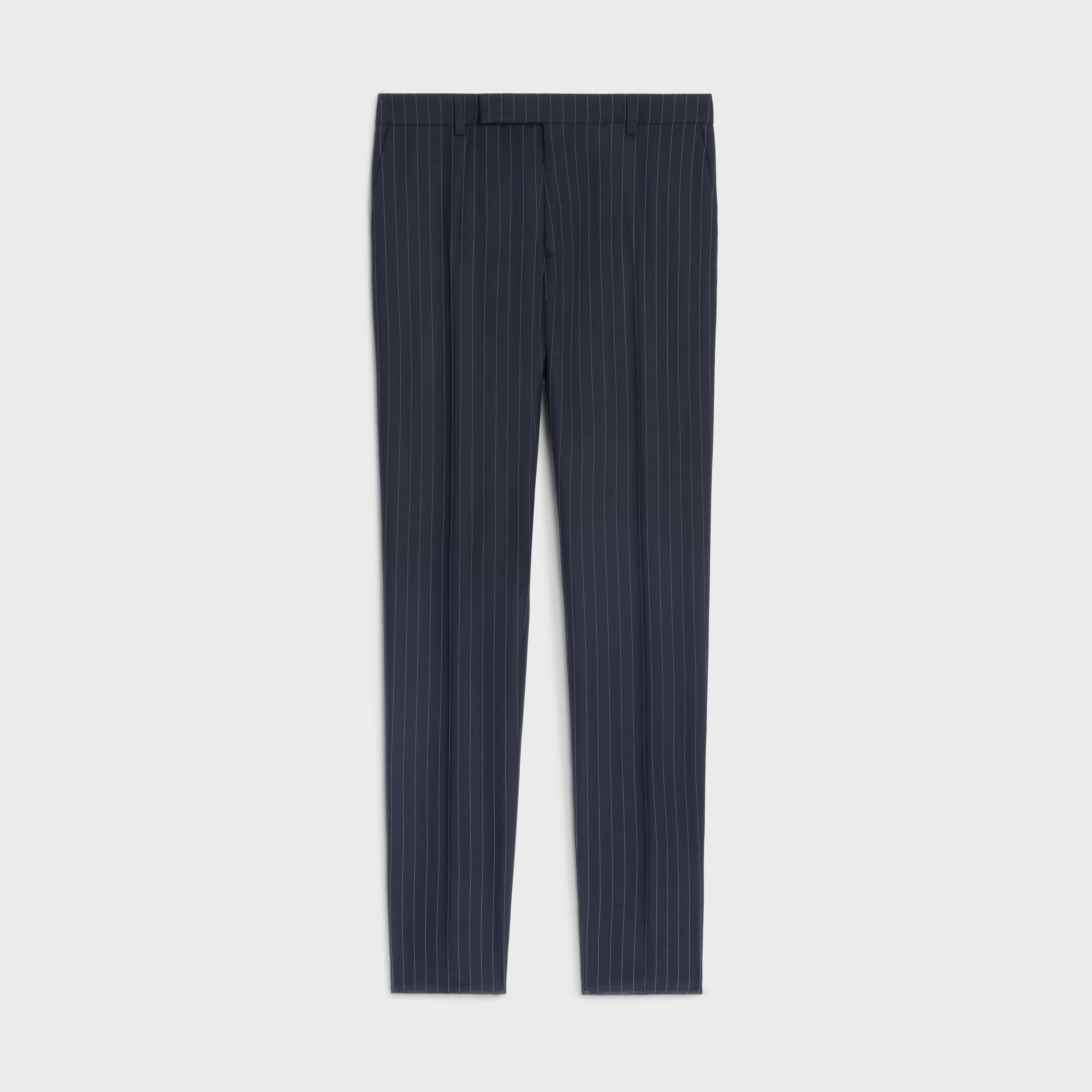 classic pants in striped cashmere wool - 1