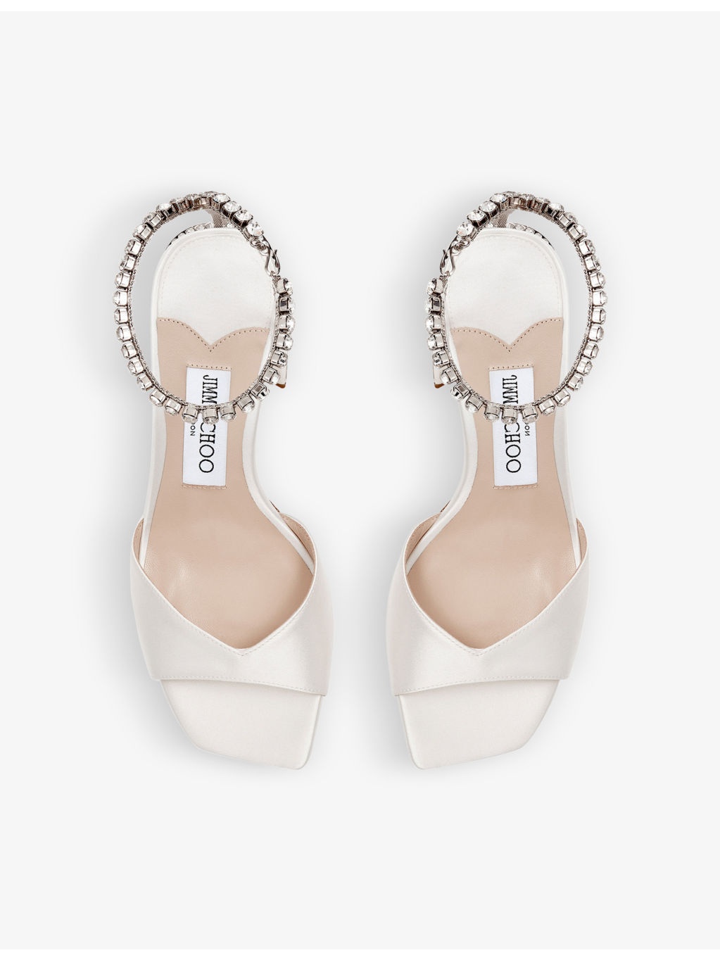 Saeda 85 crystal-embellished satin heeled sandals - 2