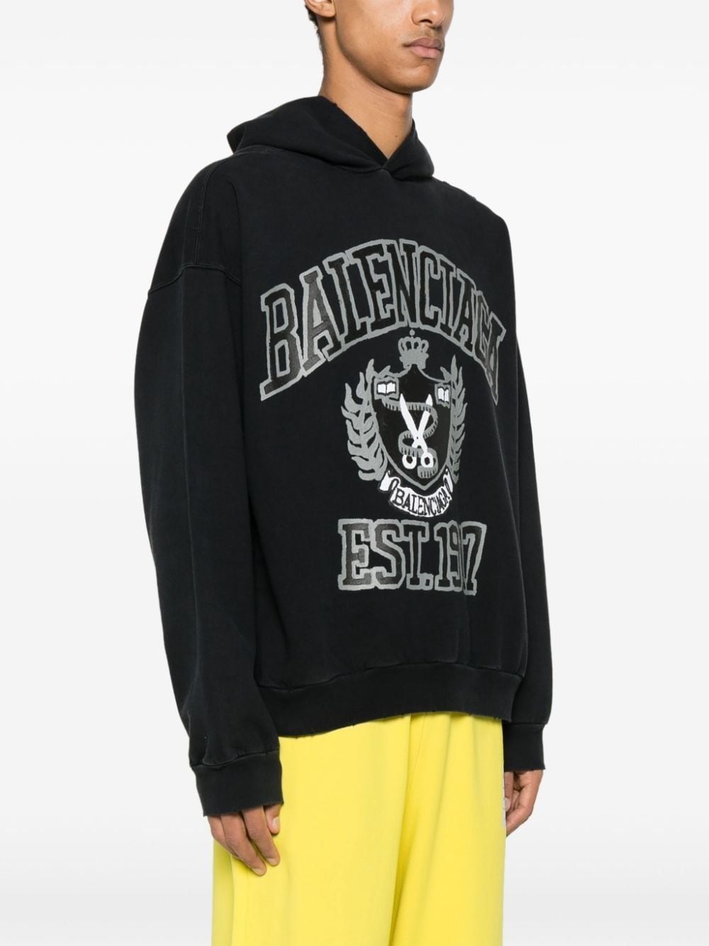 Balenciaga printed cotton hoodie best sale