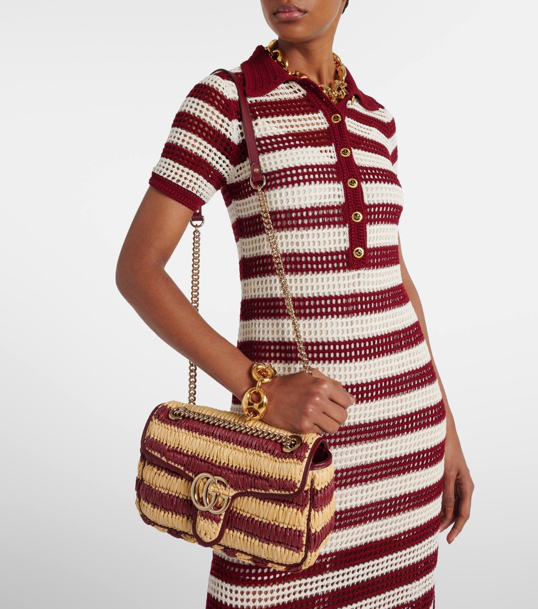 GG Marmont Medium woven shoulder bag - 7