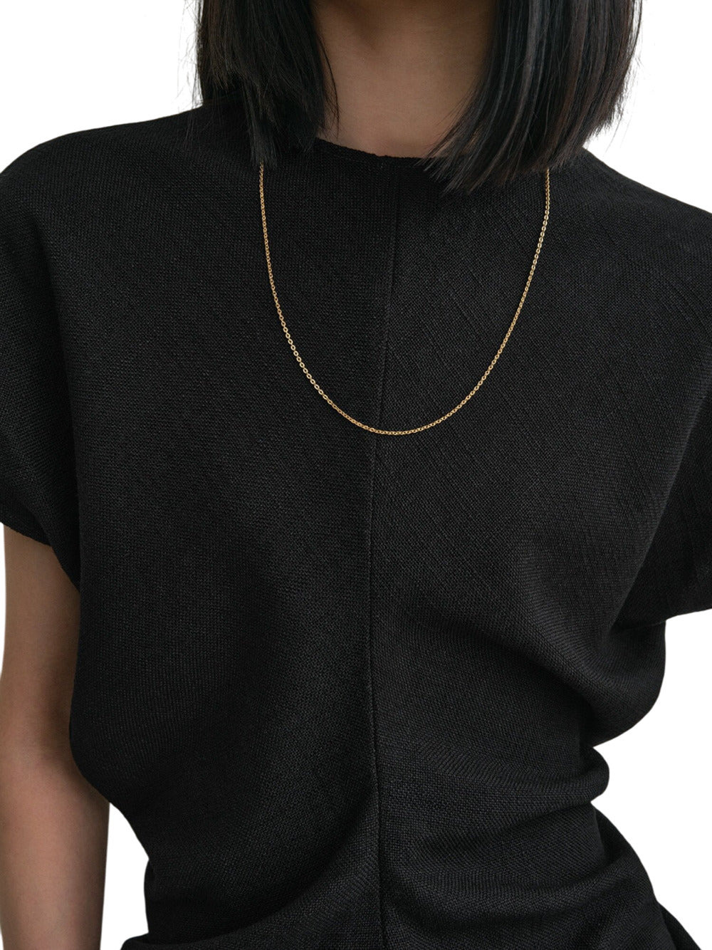 Toteme Women Black Woven Low Rise Top - 5