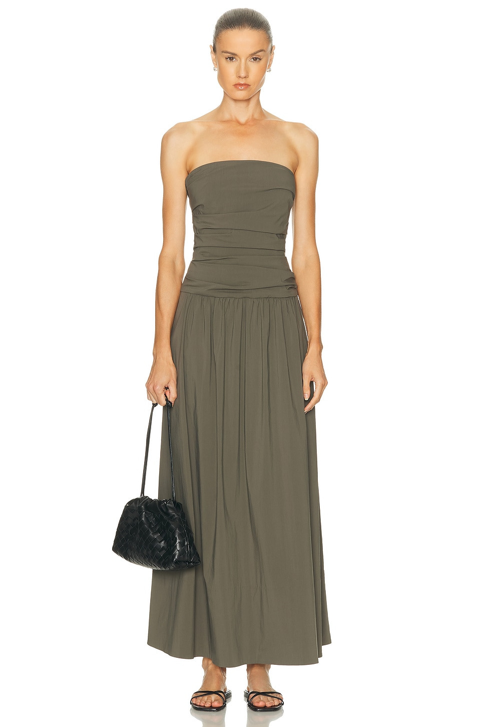 Gathered Strapless Tie Back Dress - 2