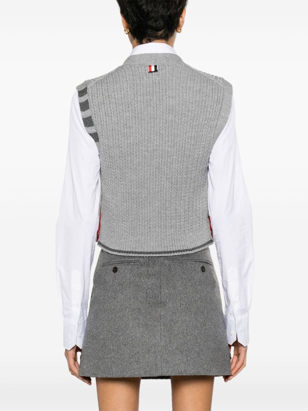 4-Bar stripe intarsia-knit vest - 4