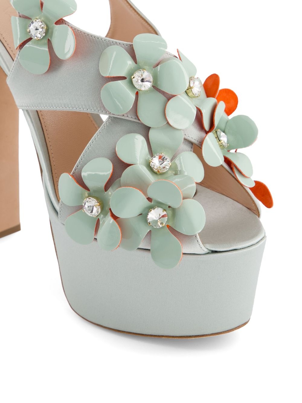 floral-appliqué sandals - 5