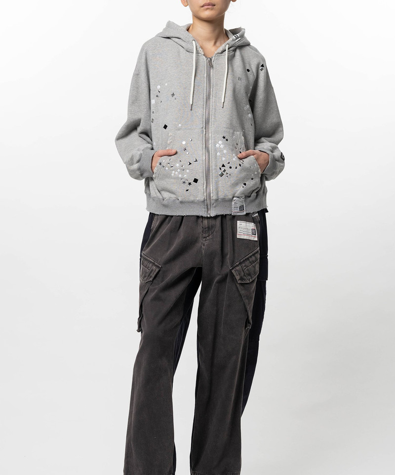 Maison MIHARAYASUHIRO Embellished Zip-up Hoodie outlook