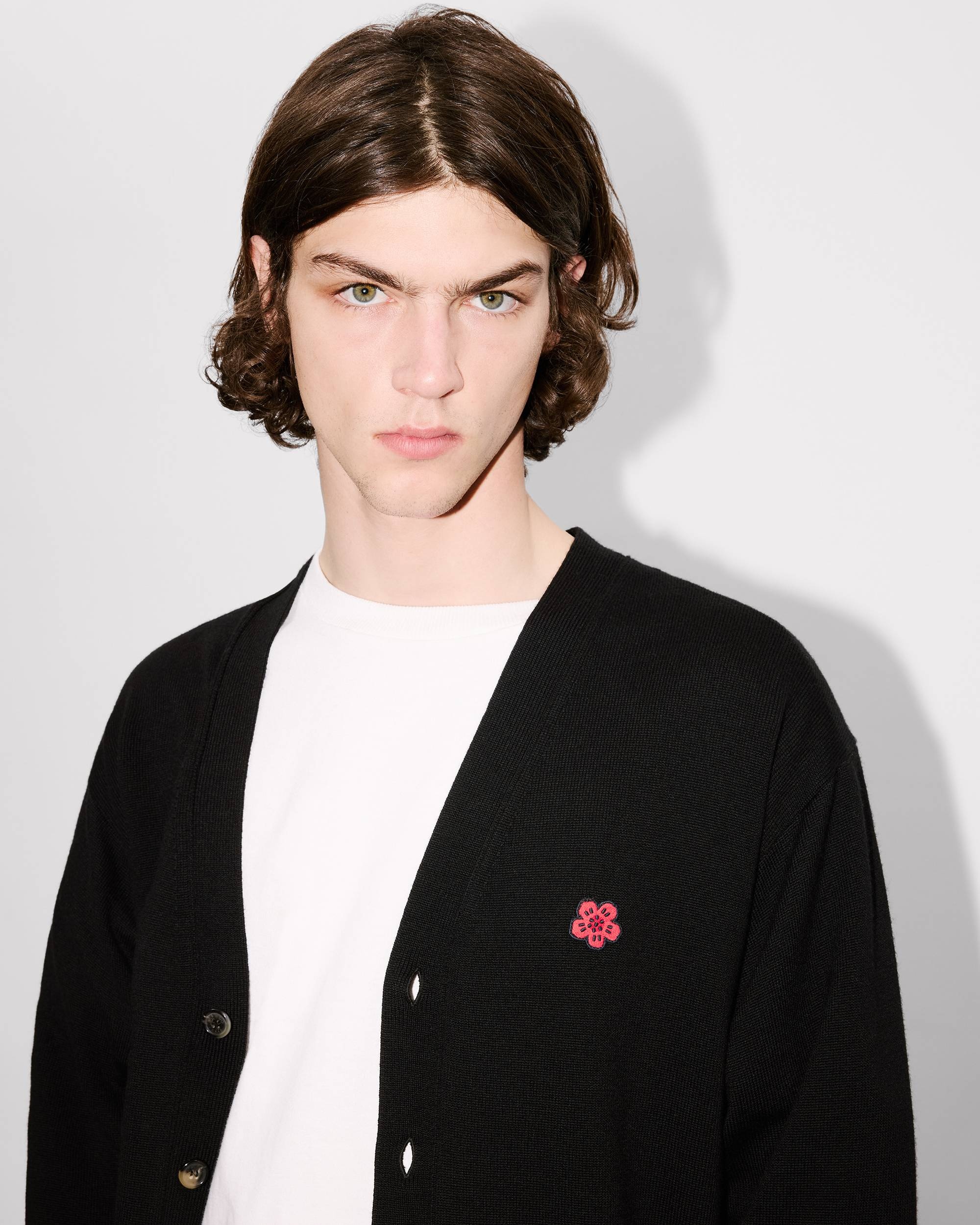 'Boke Flower' embroidered cardigan in Merino wool - 6