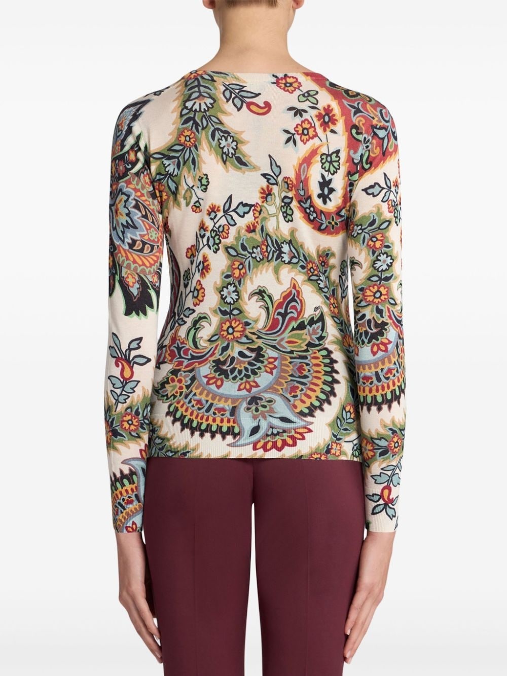 paisley-print knitted top - 3