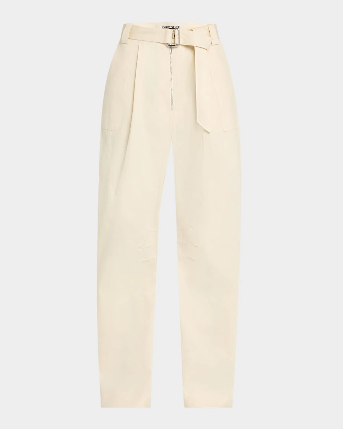 패치-포켓 배럴-Leg Belted Trousers - 1