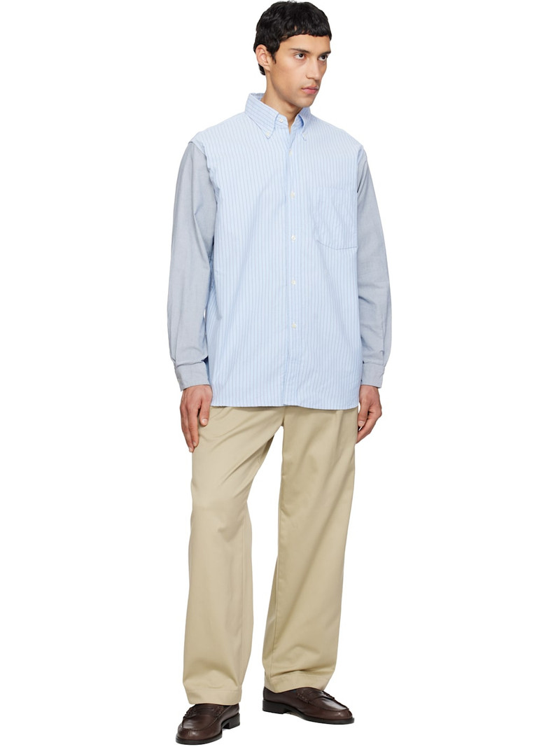 Nanamica Blue & Gray Button Down Stripe Storm Shirt outlook