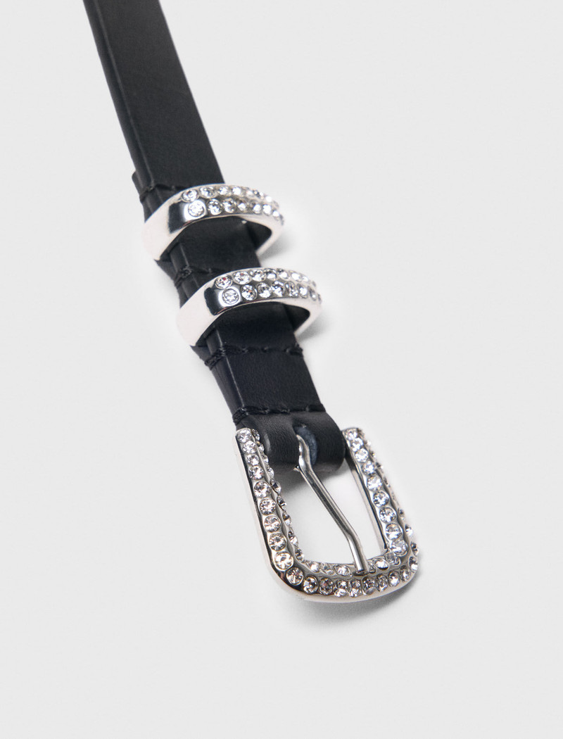 Slim belt with diamanté buckle 4