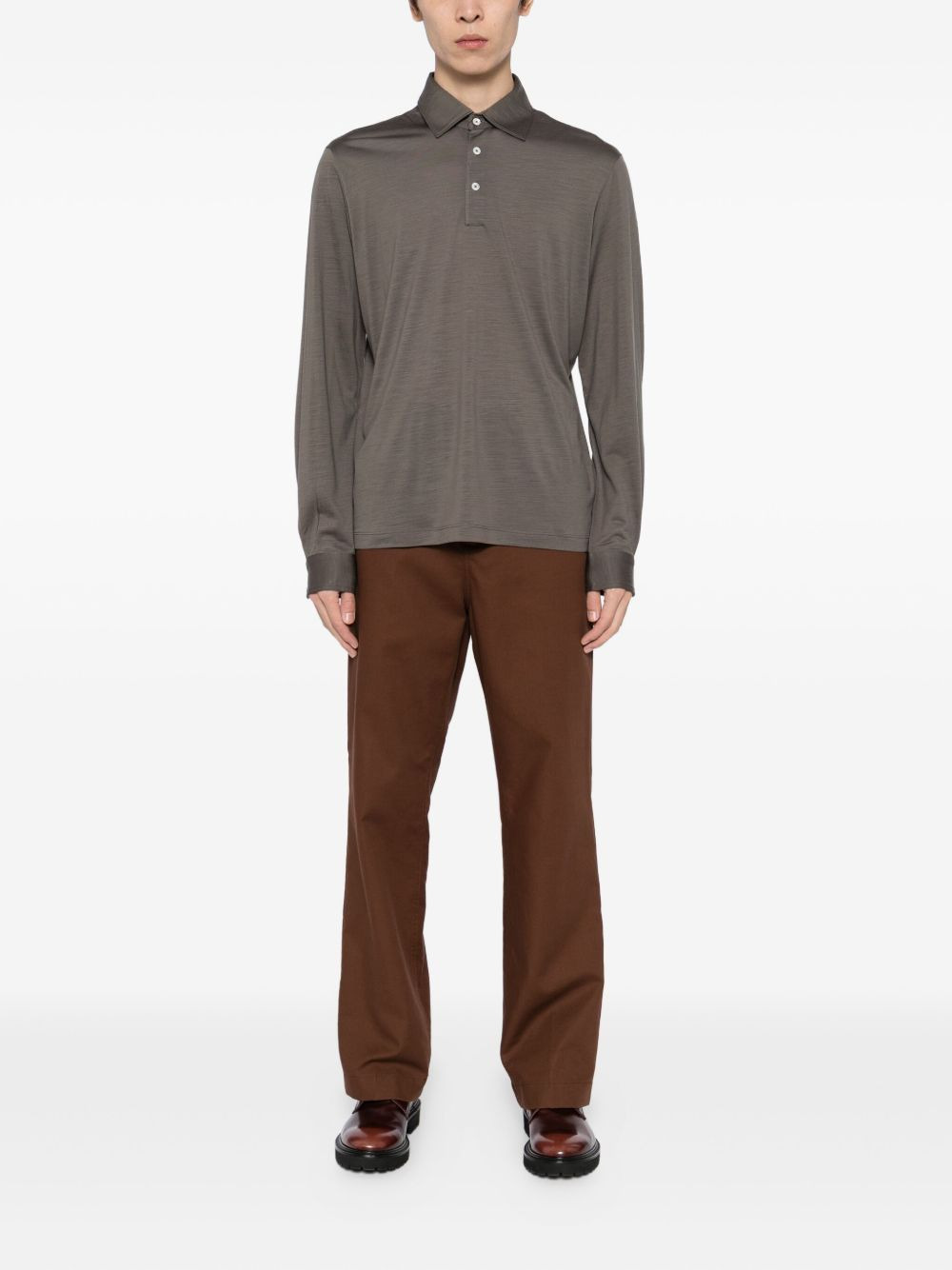 long-sleeve polo shirt - 2