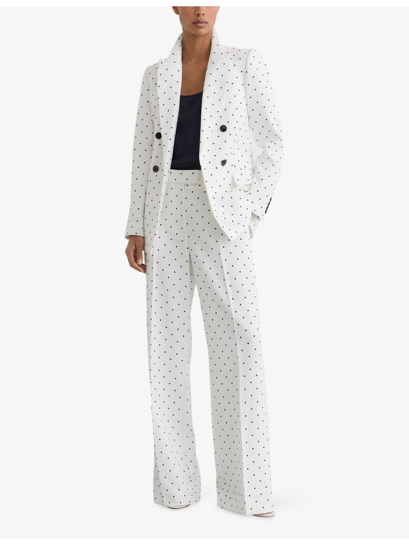 REISS Beatrix Double-Breasted Polka-Dot Woven Suit Jacket outlook
