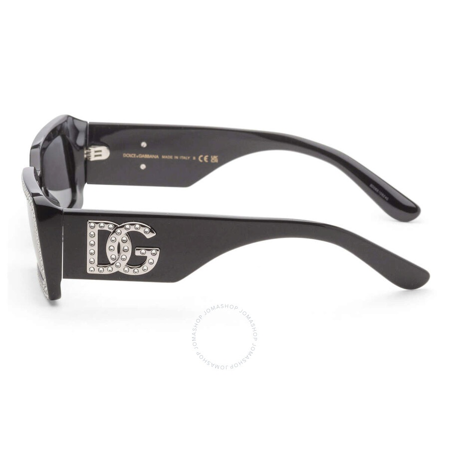 Dolce and Gabbana Dark Grey Rectangular Ladies Sunglasses DG4447B 501/87 53 - 2