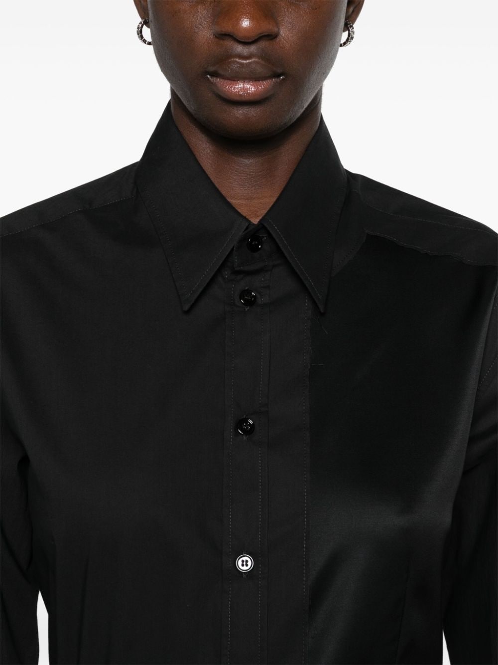 panelled cotton shirt - 5