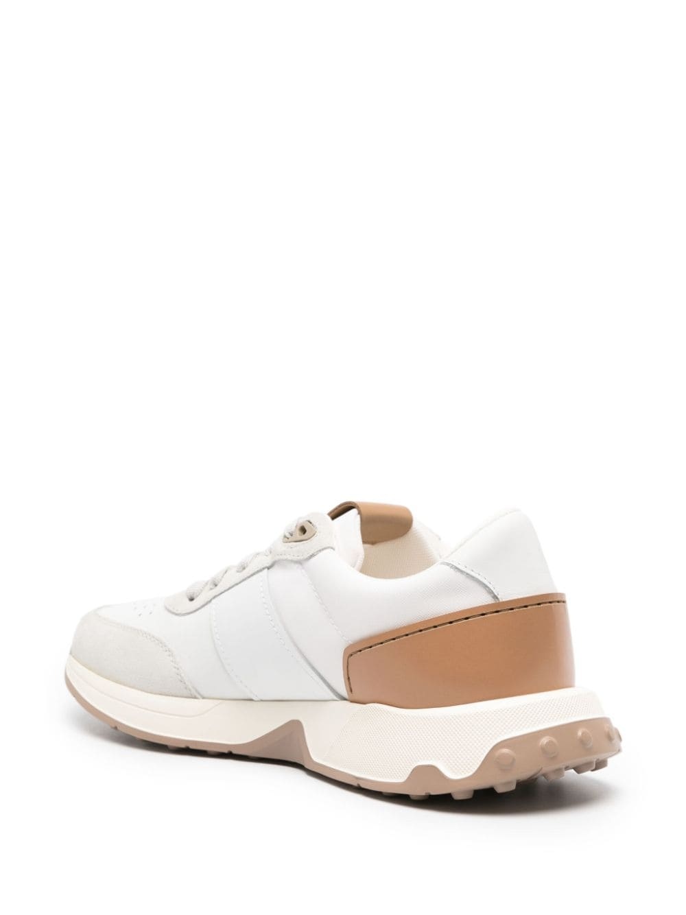 panelled leather sneakers - 3