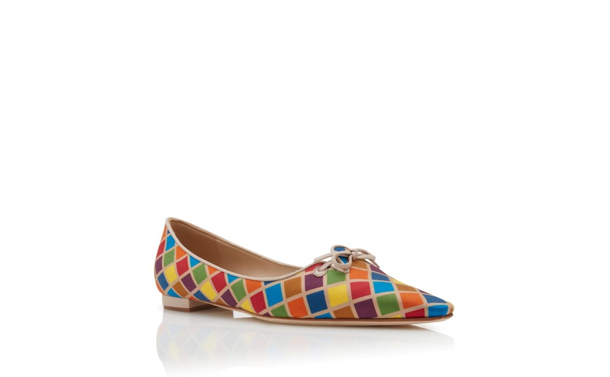 Multicoloured Silk Ballerina Flats - 3