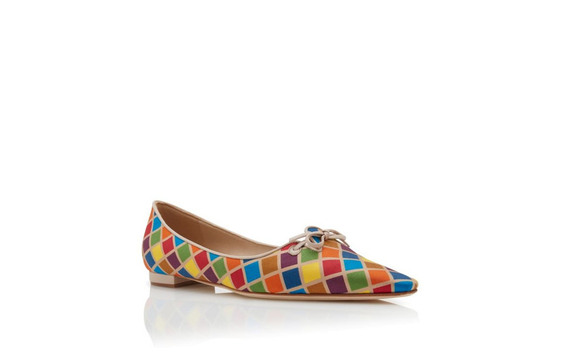 Multicoloured Silk Ballerina Flats 3