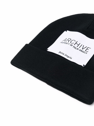 Palm Angels Archive logo patch beanie outlook