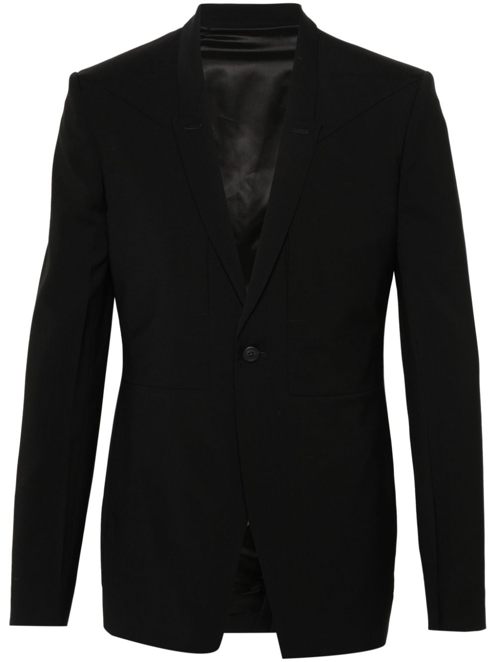 single-breasted virgin wool blazer - 1
