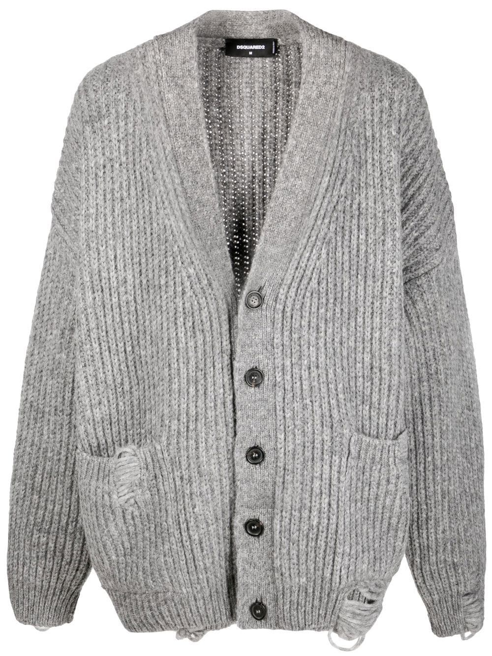 ribbed-knit cardigan - 1