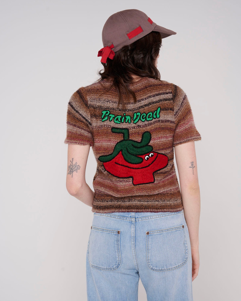 Madera Knit Short Sleeve Sweater - Brown 8