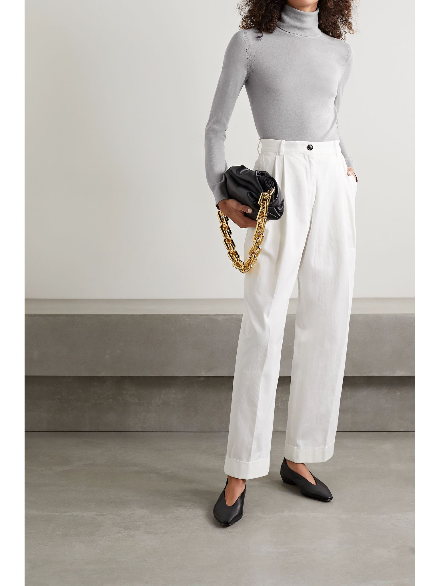 Cashmere turtleneck sweater Light gray - 2