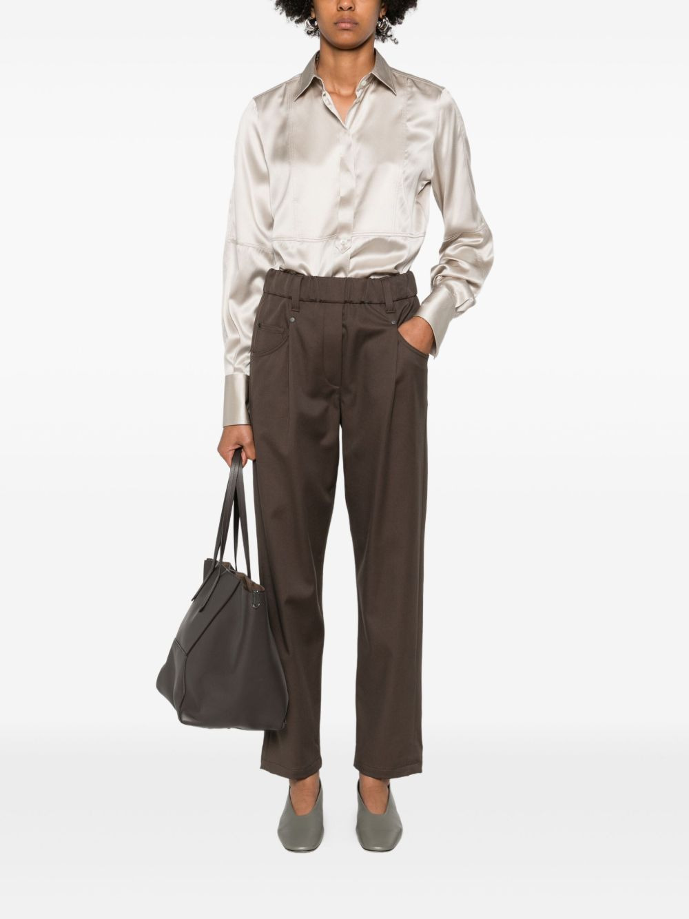 pleated-front five-pocket trousers - 2