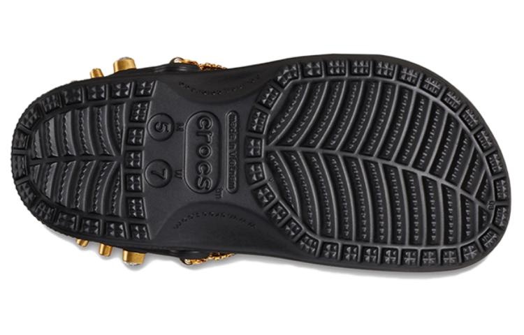 (WMNS) Crocs Classic Tiara Clogs 'Black Gold' 209684-001 - 4