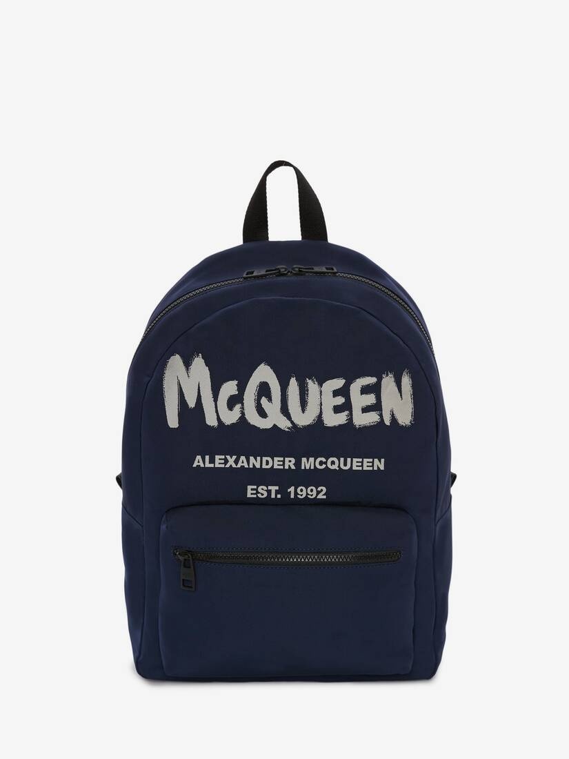 Mcqueen Graffiti Metropolitan Backpack in Navy - 1