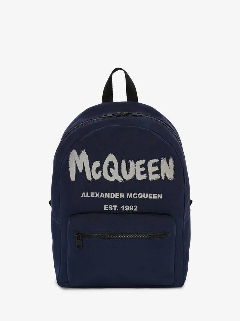 Mcqueen Graffiti Metropolitan Backpack in Navy - 1