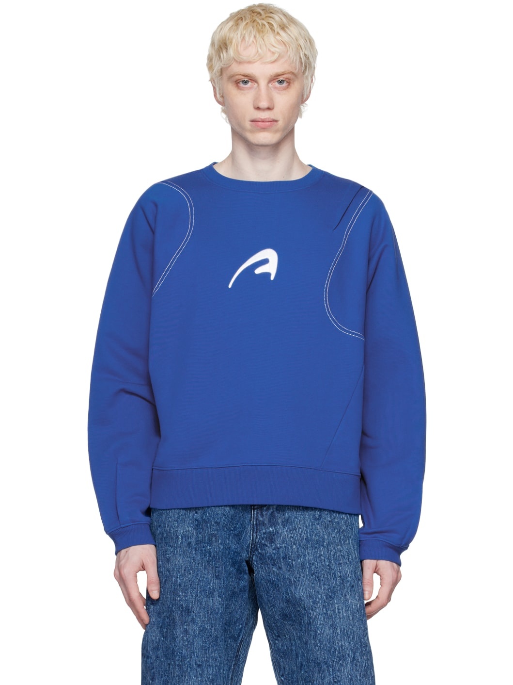 トップス ADEREREOR A-peec logo sweatshirt ADER error Blue A-Peec Sweatshirt | ssense | REVERSIBLE