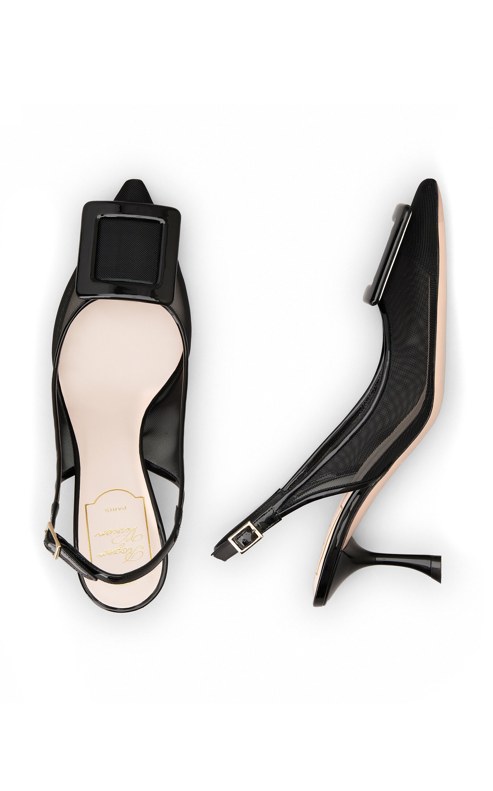 Viv In The City Mesh Slingback Pumps black - 7