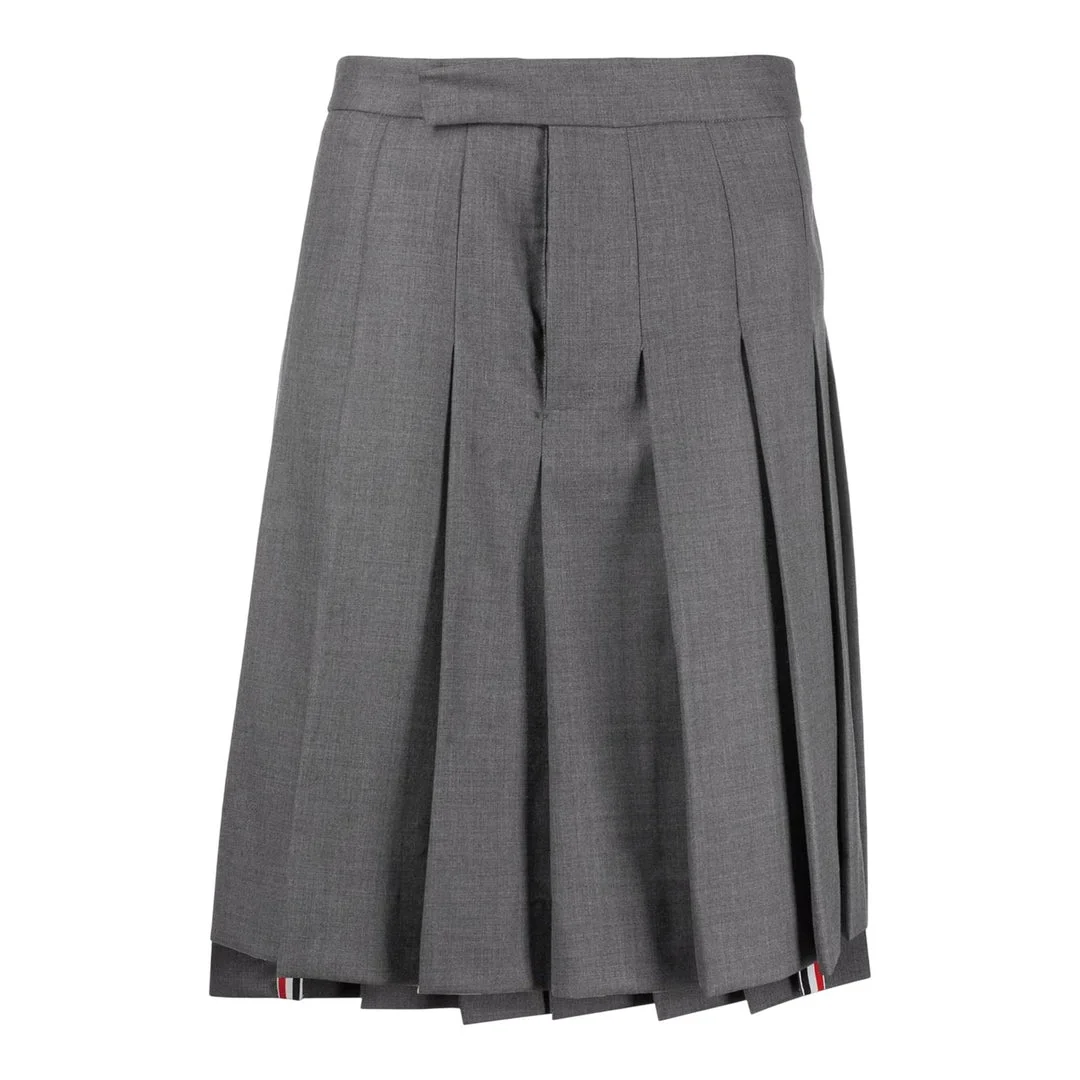 Classic Rise Backstrap Knee Length Skirt - 1