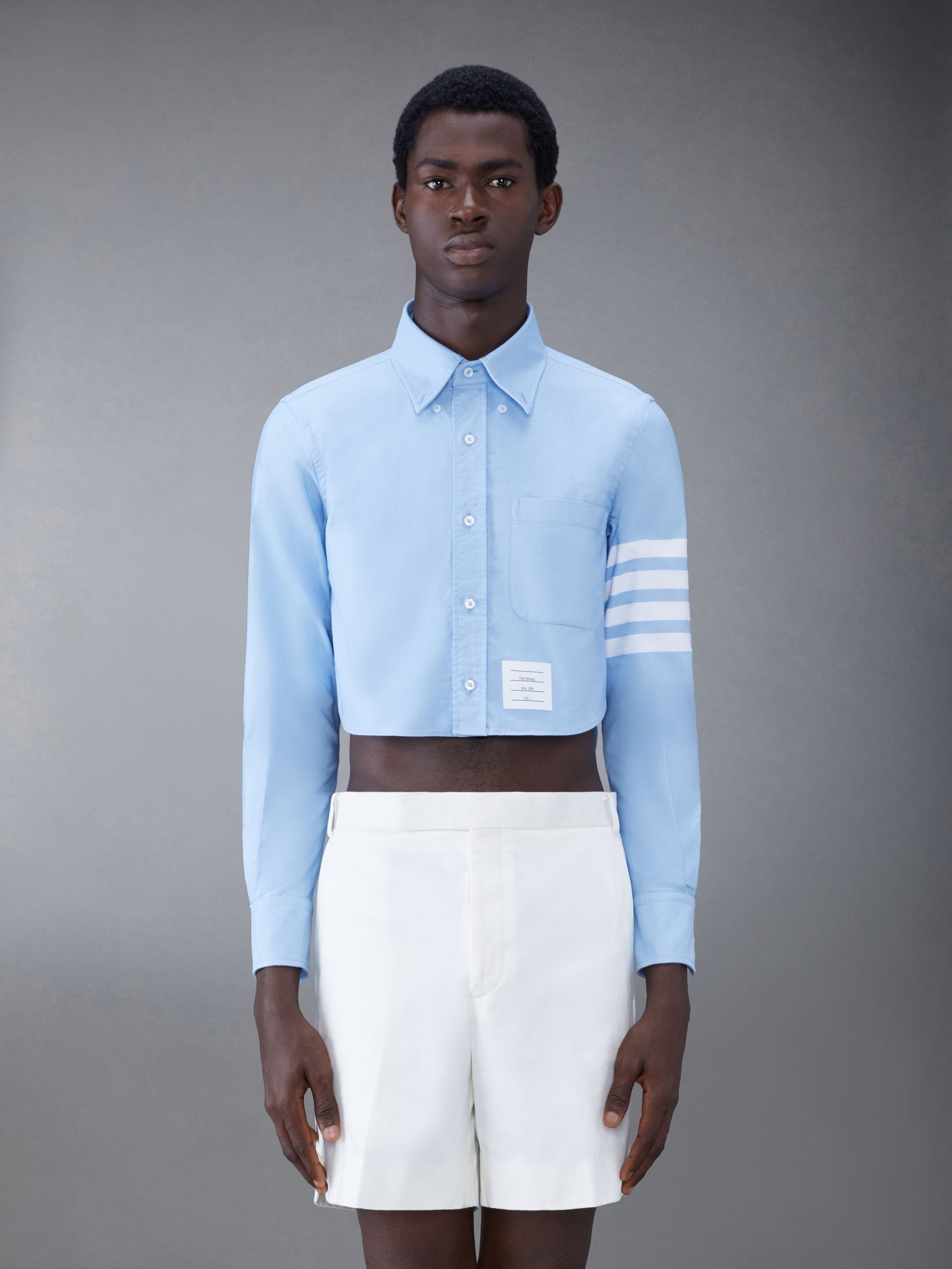 Oxford 4-Bar Cropped Shirt - 1