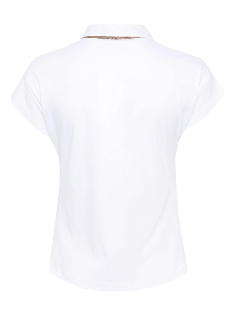 Herno logo-tape cotton polo top outlook