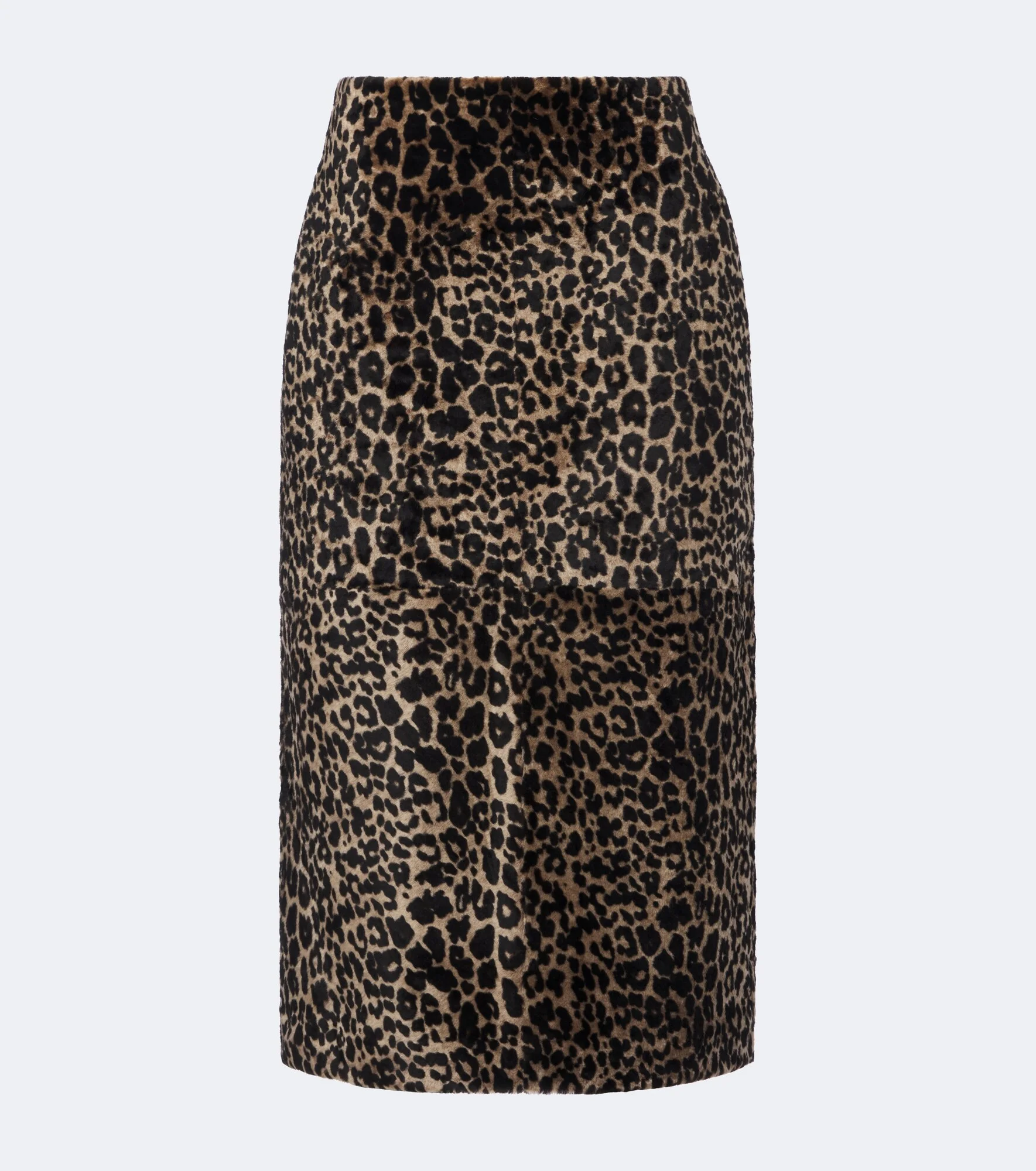 Alana leopard-print shearling pencil skirt - 1