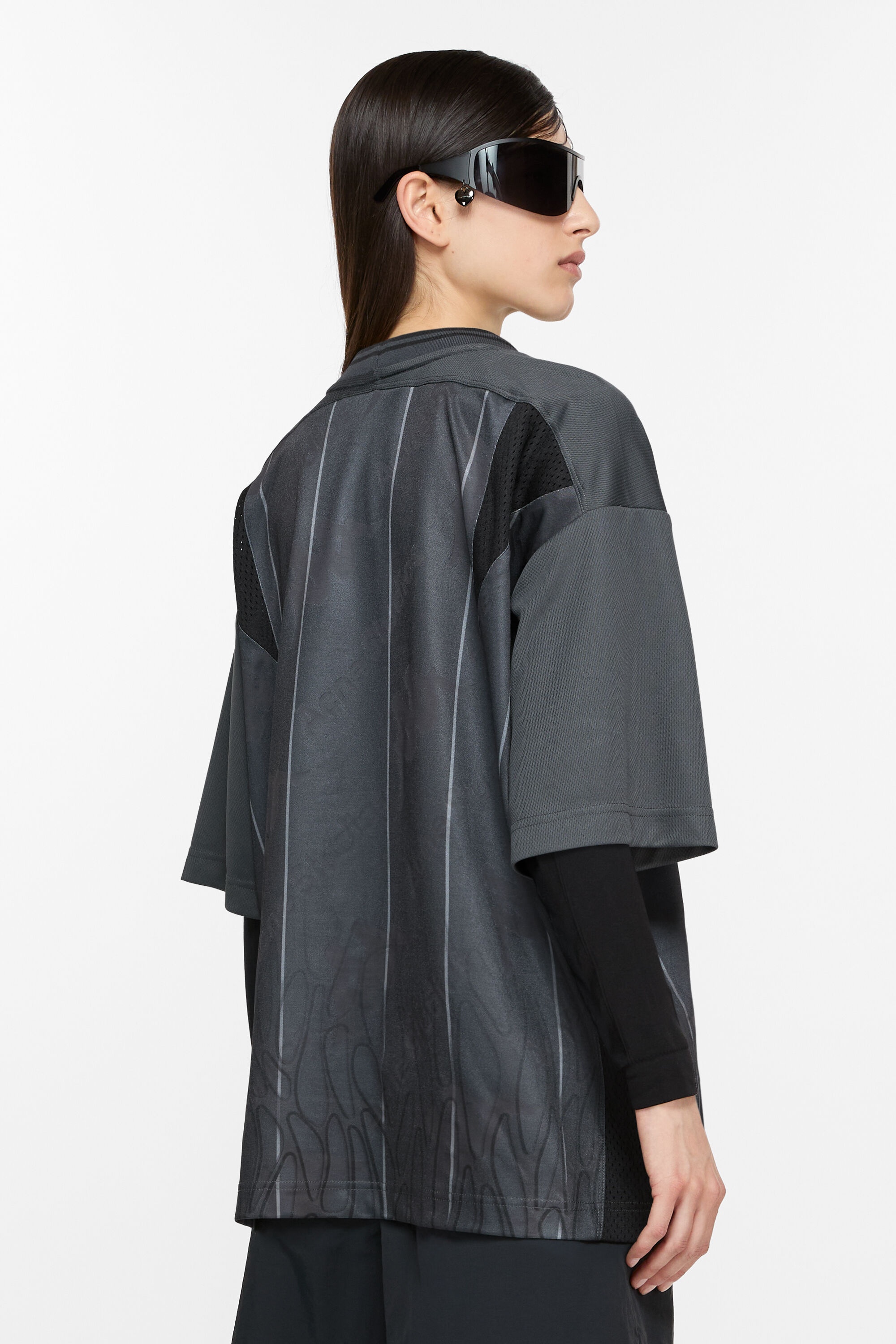 Logo t-shirt - Acne Studios x Kappa - Anthracite/black - 3