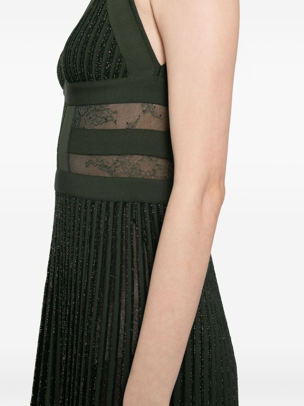 lace-insert dress - 5