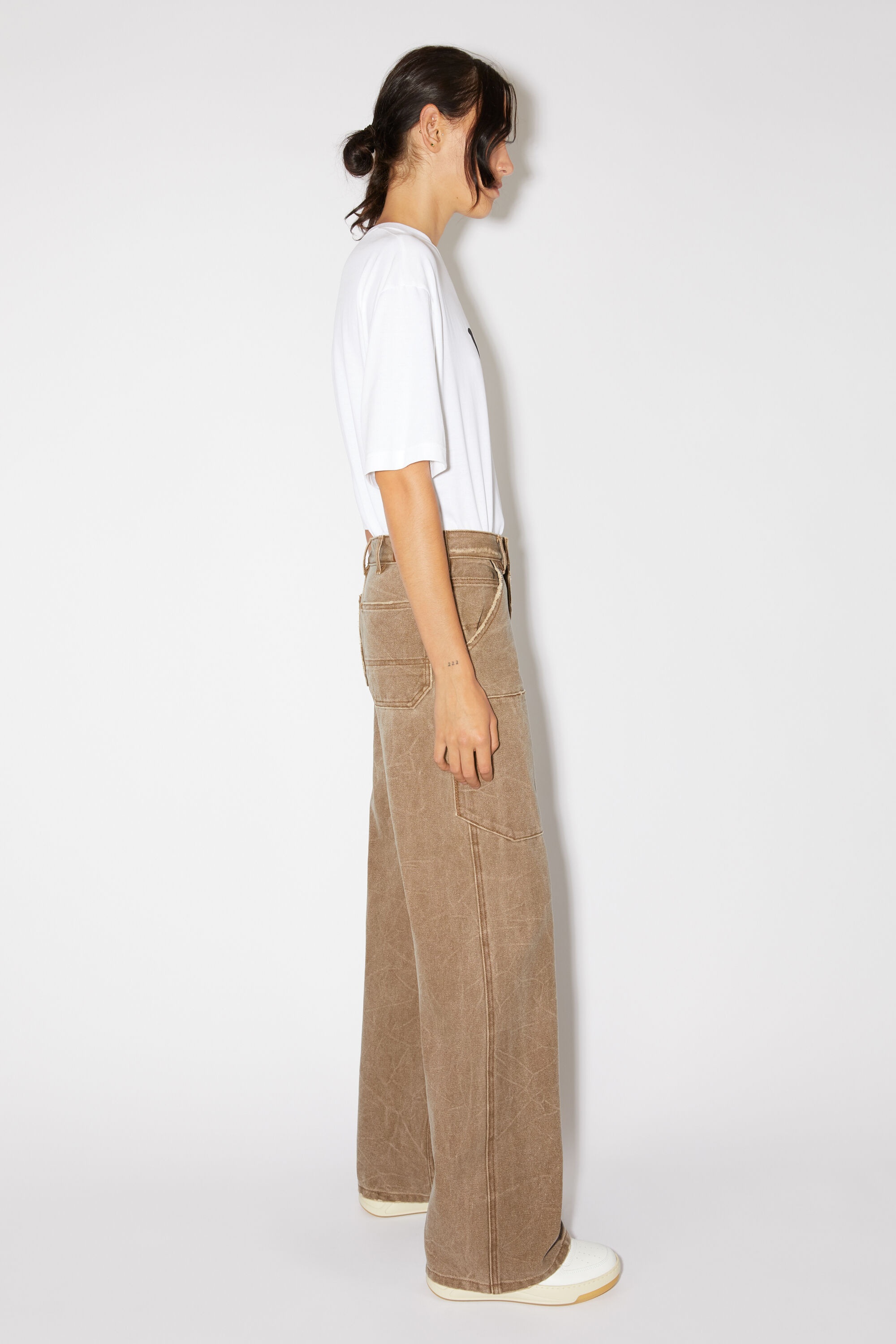 Patch canvas trousers - Toffee brown - 4