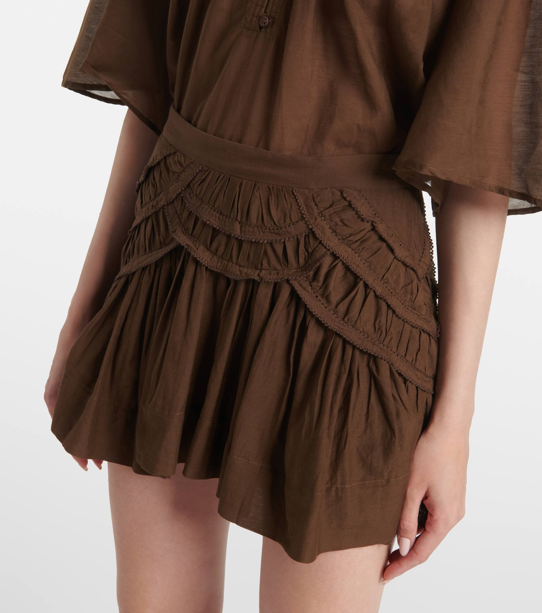 Ceola frilled cotton-blend miniskirt - 4