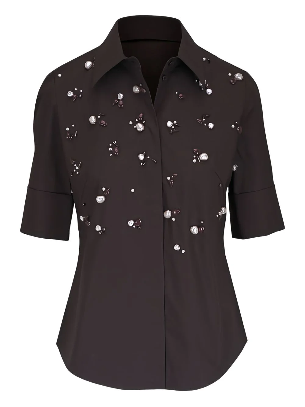 embellished short-sleeve blouse - 1