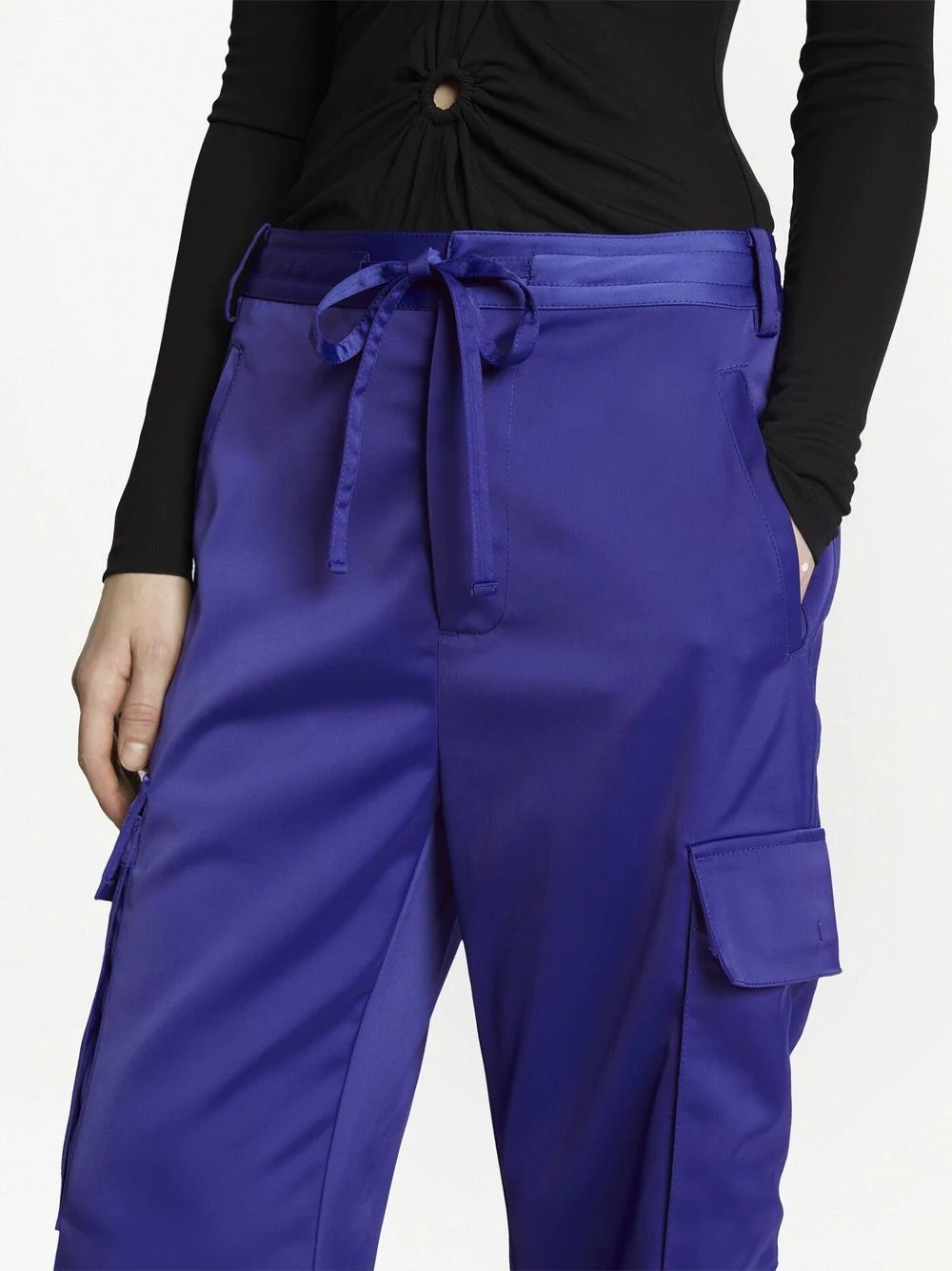 drawstring-fastening cargo trousers - 5