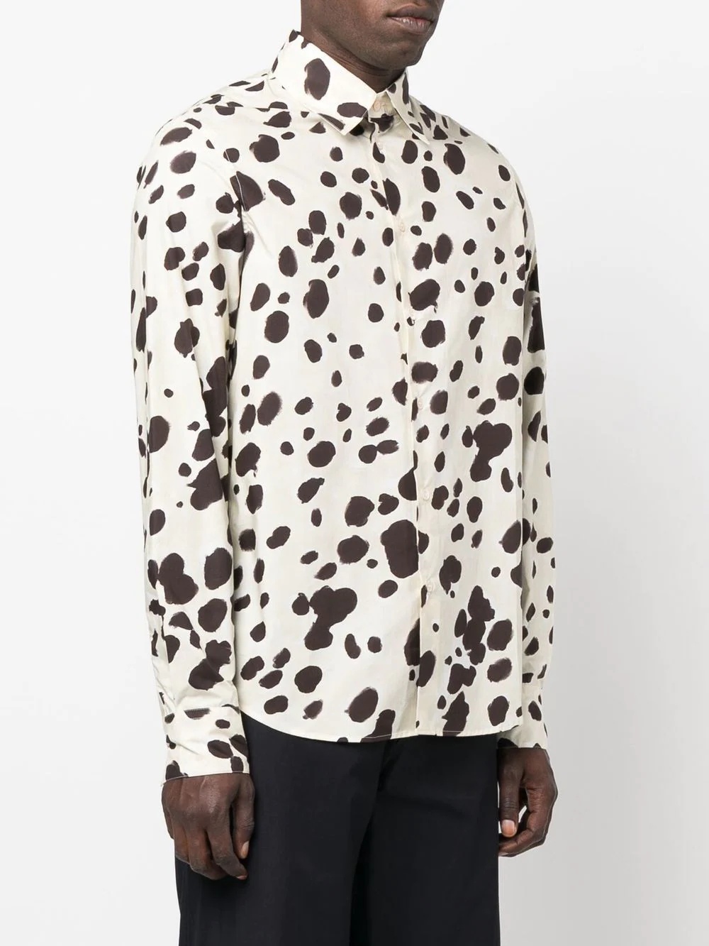 spot-print long-sleeve shirt - 3