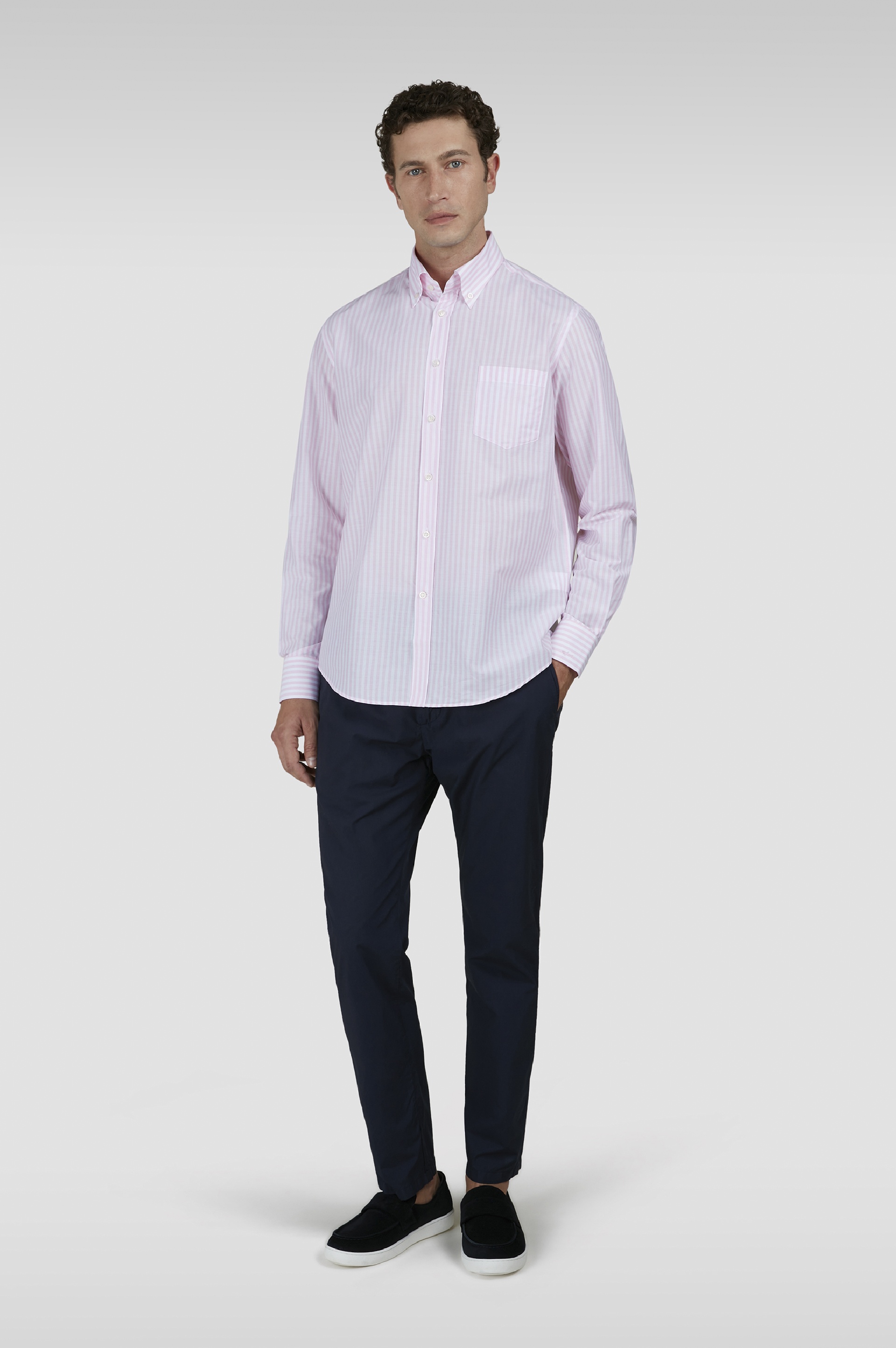 COTTON SHIRT WITH STRIPED PATTERN - 2