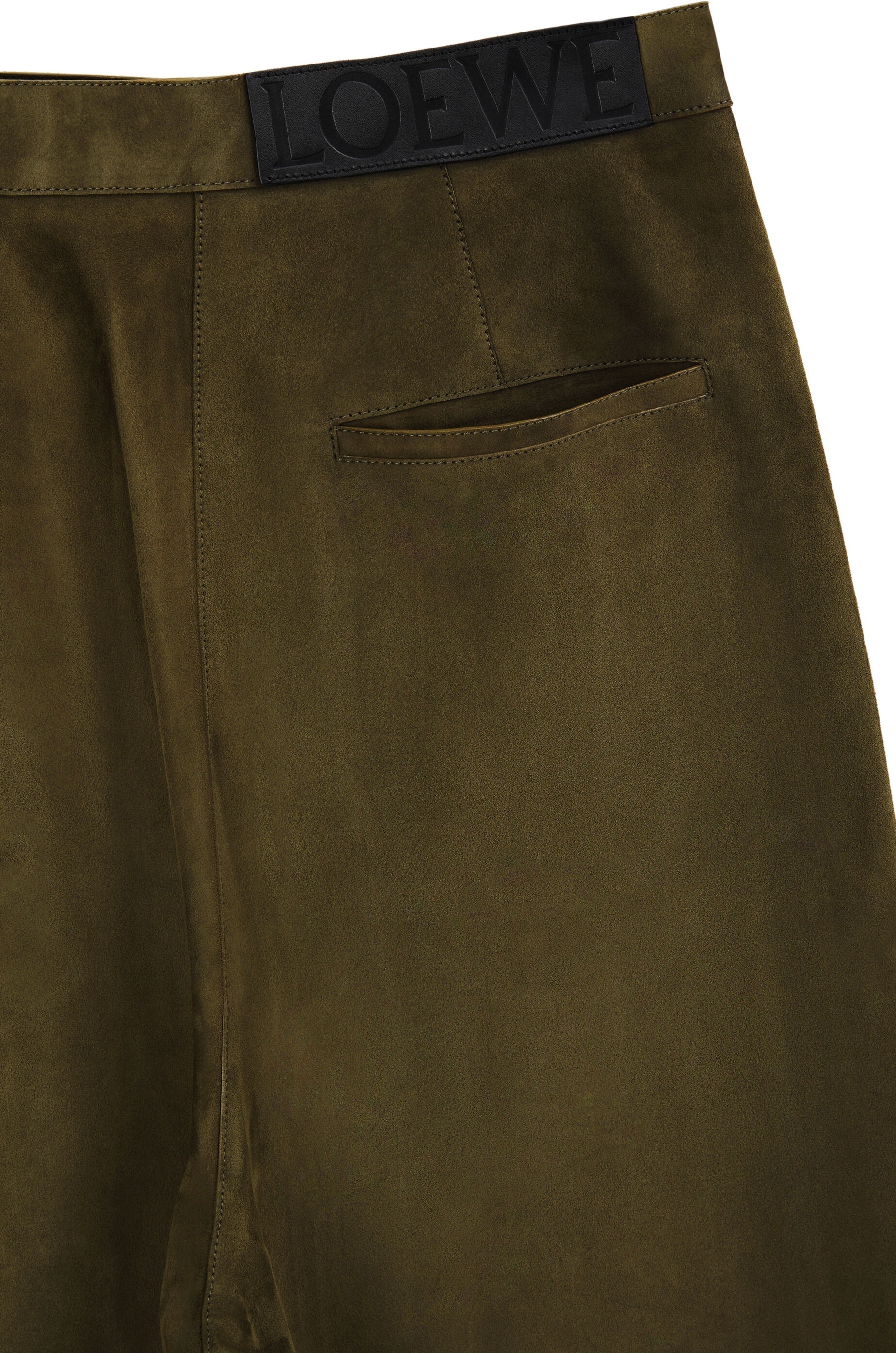 Button cropped trousers in suede - 3