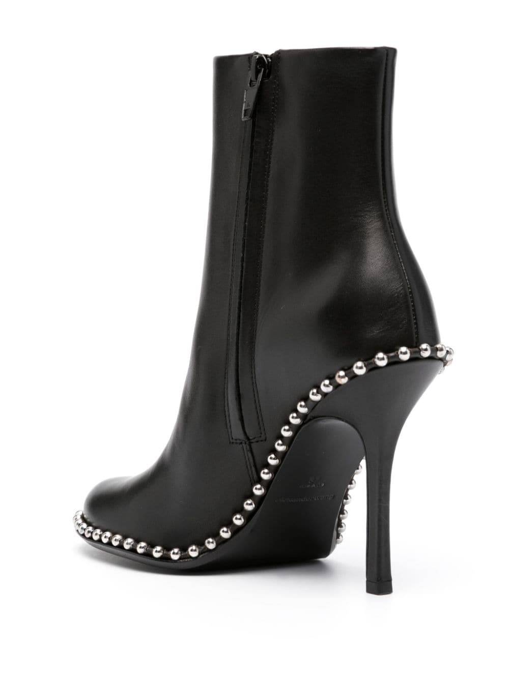 110mm stud-embellished leather ankle boots - 3
