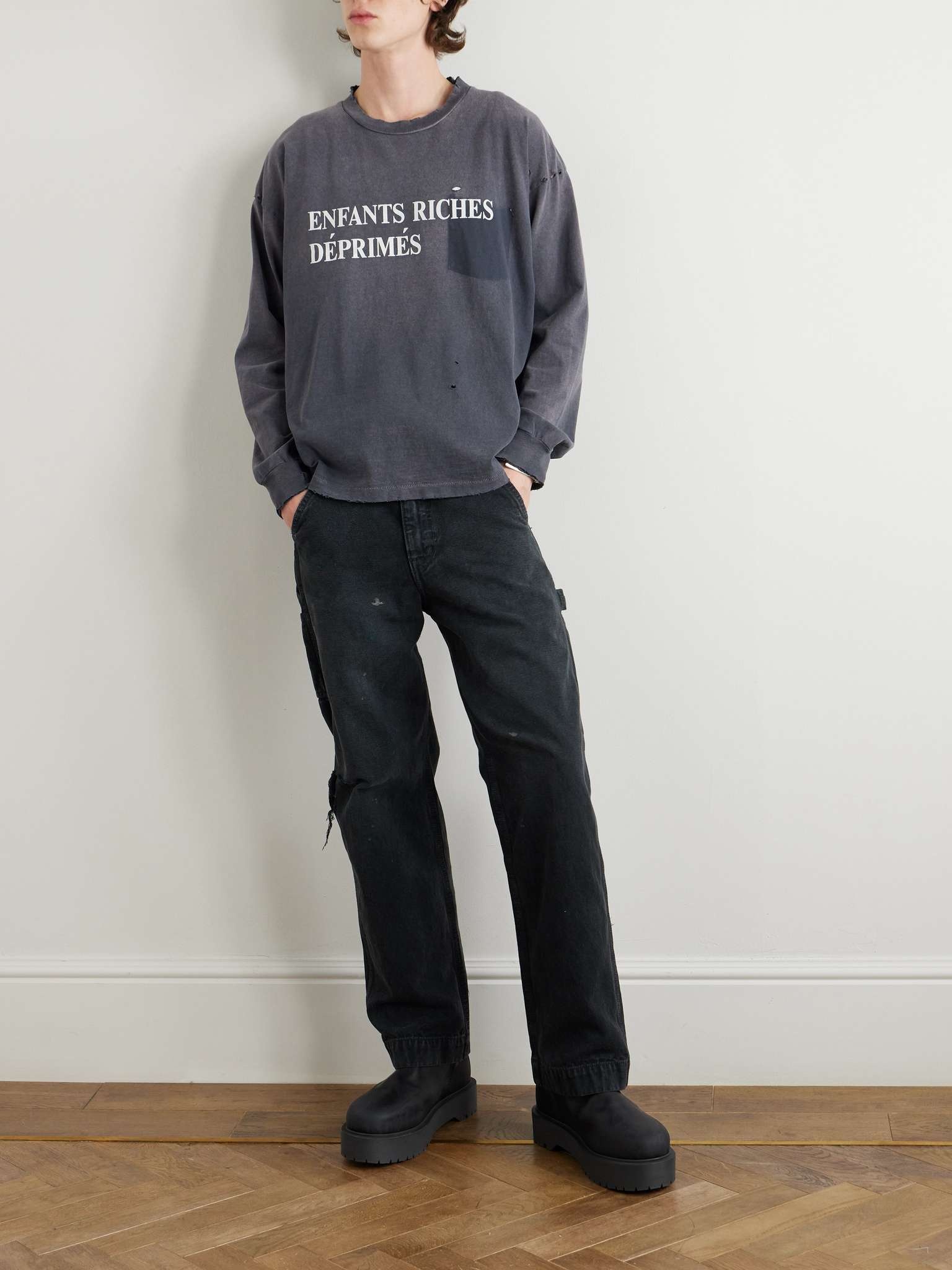 Enfants Riches Déprimés Wide-Leg Distressed Paint-Splattered