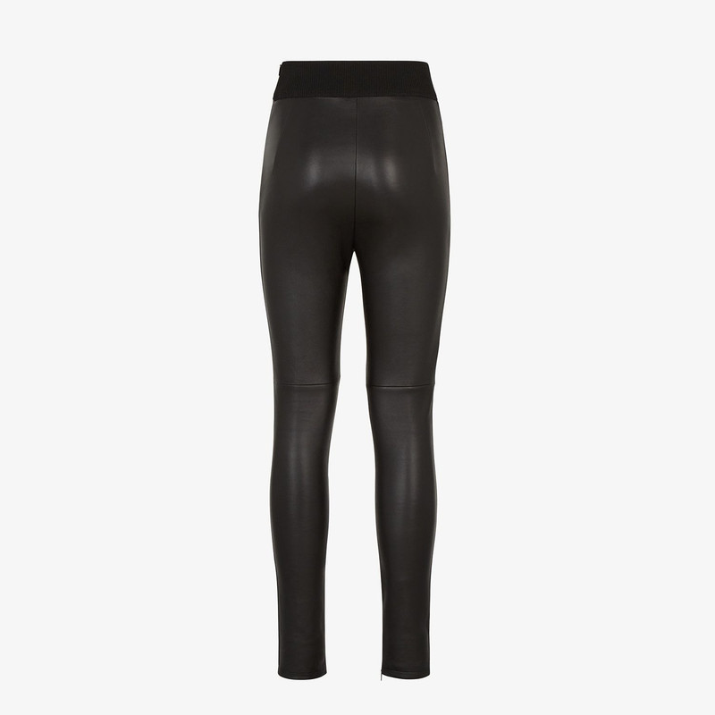 FENDI Black leather pants outlook