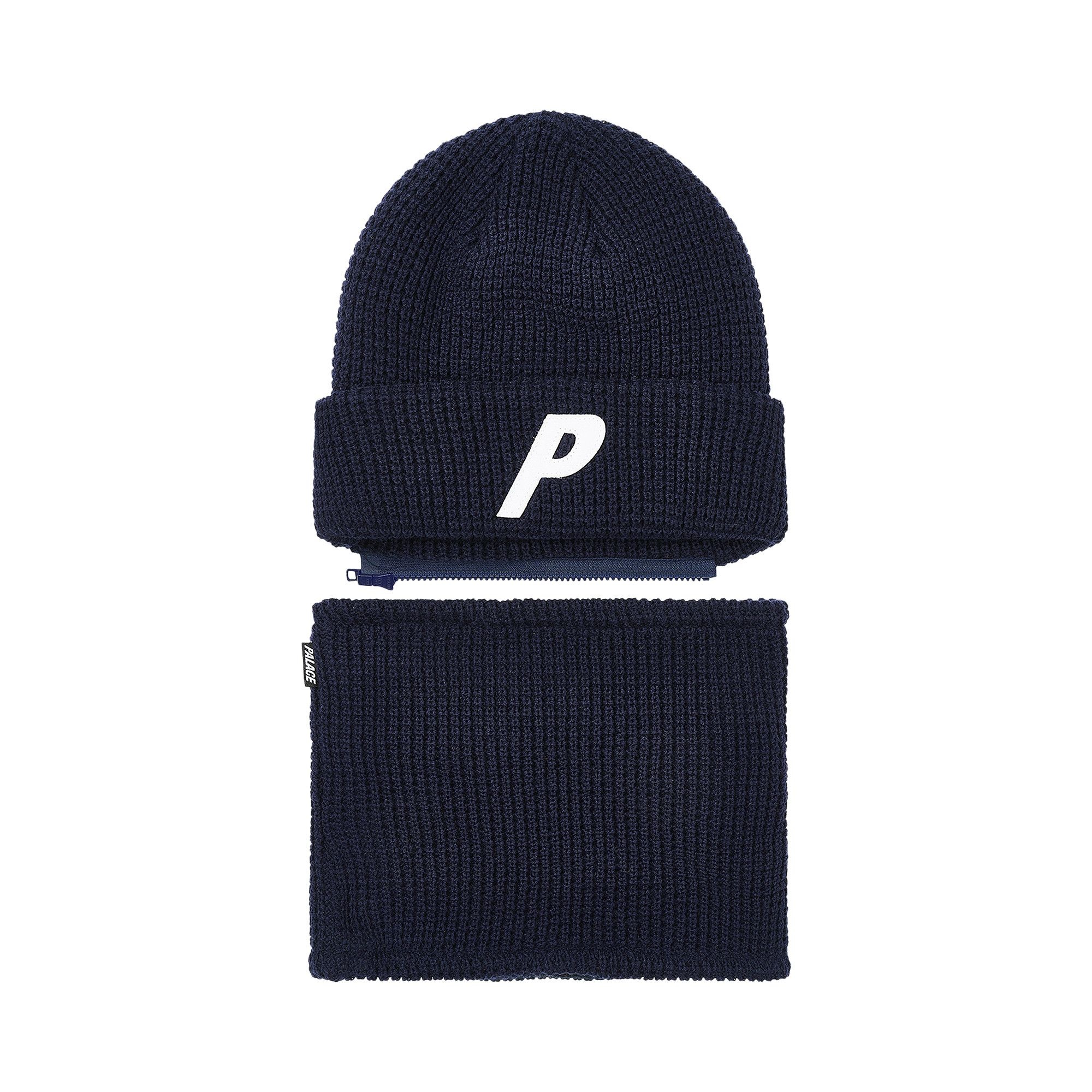 Palace Zip Off Facewarmer P Beanie 'Navy' - 3