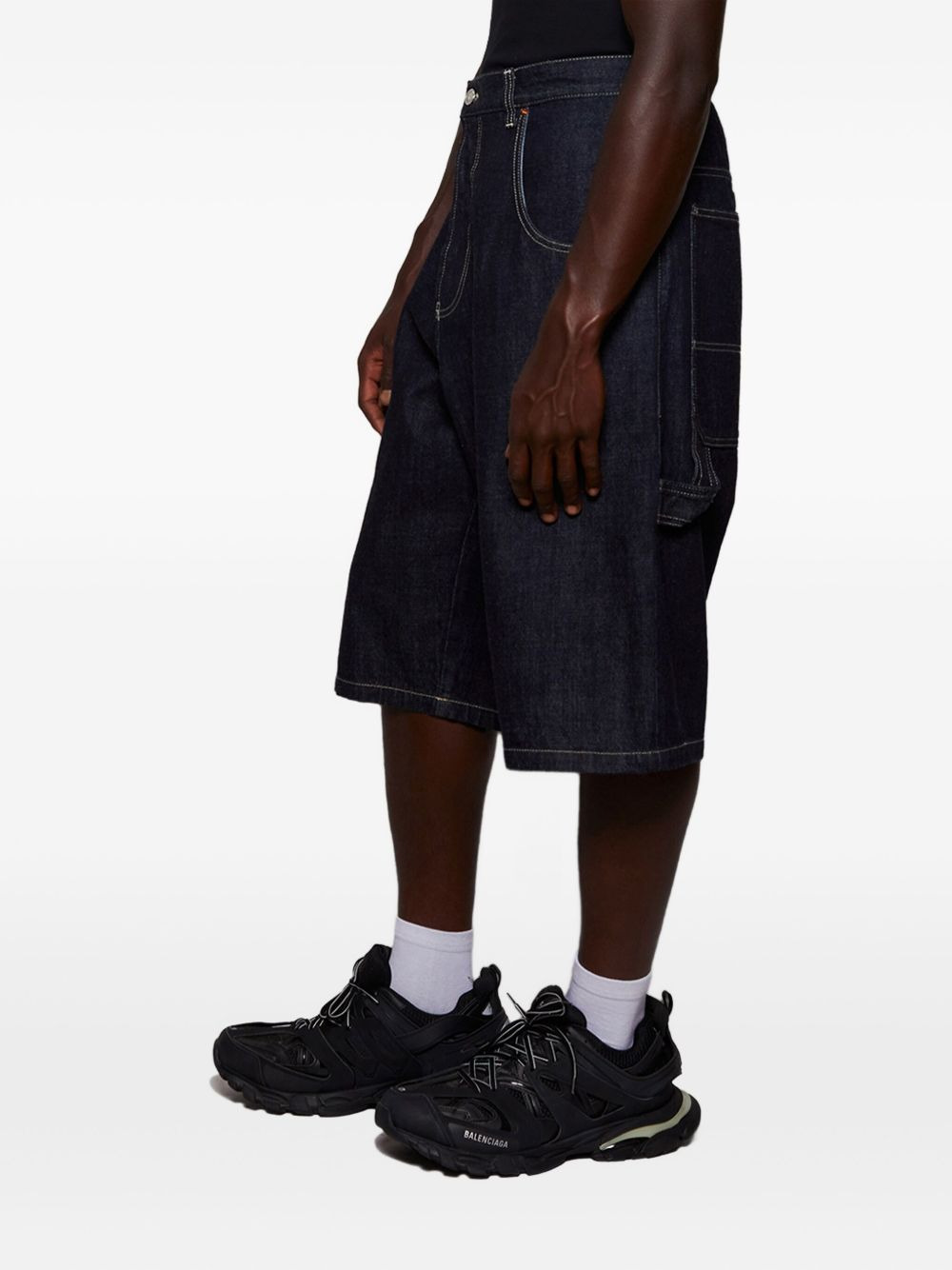 denim utility shorts - 3